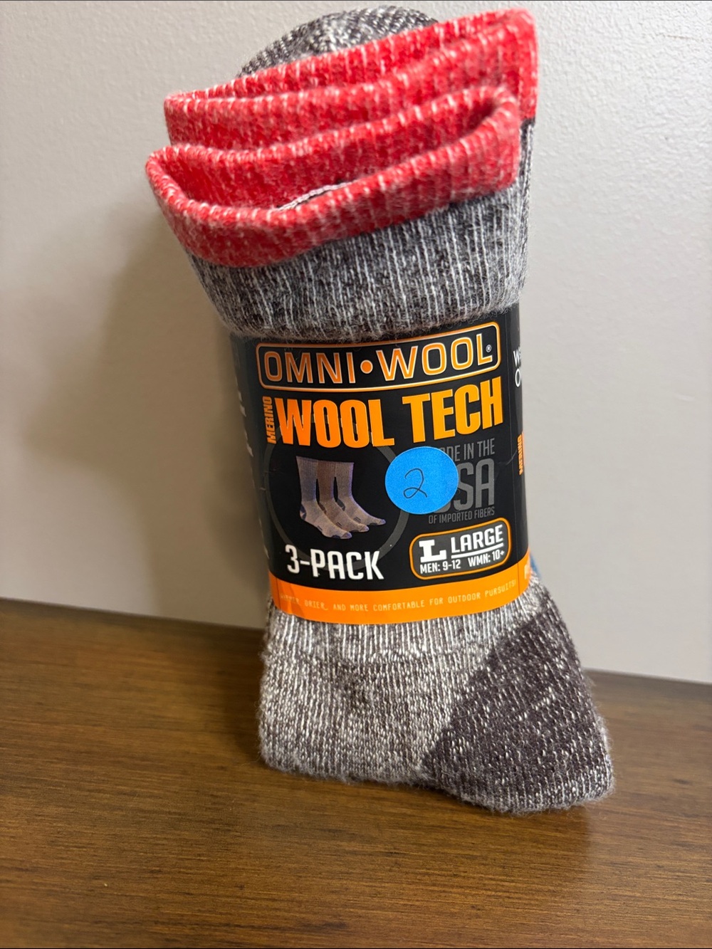 Unisex Omni-Wool Wool Tech Socks 3-Pack Mens 9-13 Womens 10+ NWT
